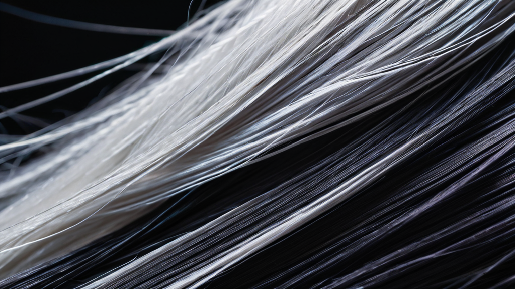 白髪と黒髪が混じり合うクローズアップ