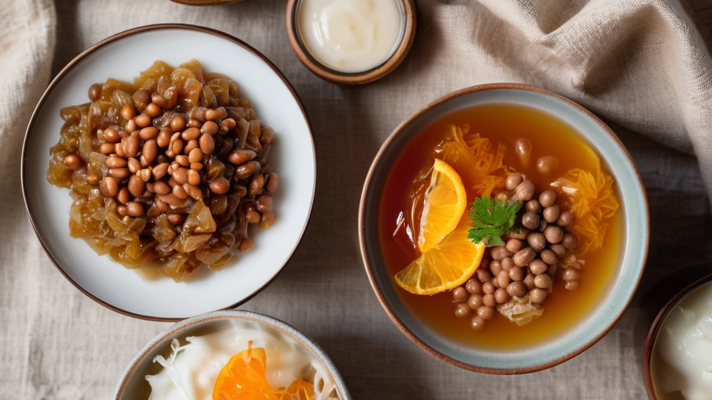 発酵食品・腸活フードのフラットレイ