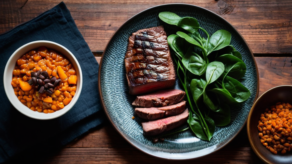 鉄分を多く含む食材のフラットレイ