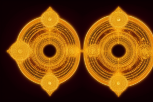 宇宙空間に浮かぶ神秘的な数秘術の数字