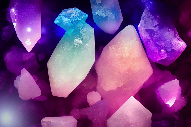 光を放つ様々なパワーストーンのコレクション
