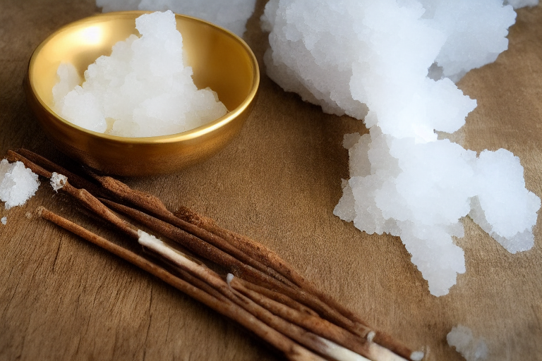 ホワイトセージと塩による浄化のスピリチュアルイメージ